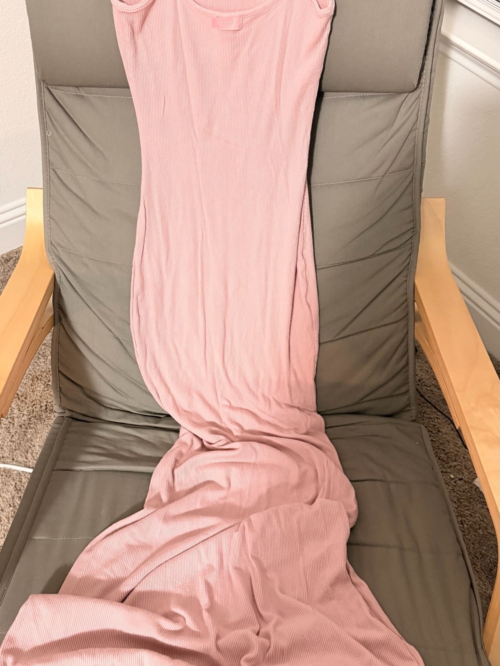 SKIMS soft lounge long slip dress.